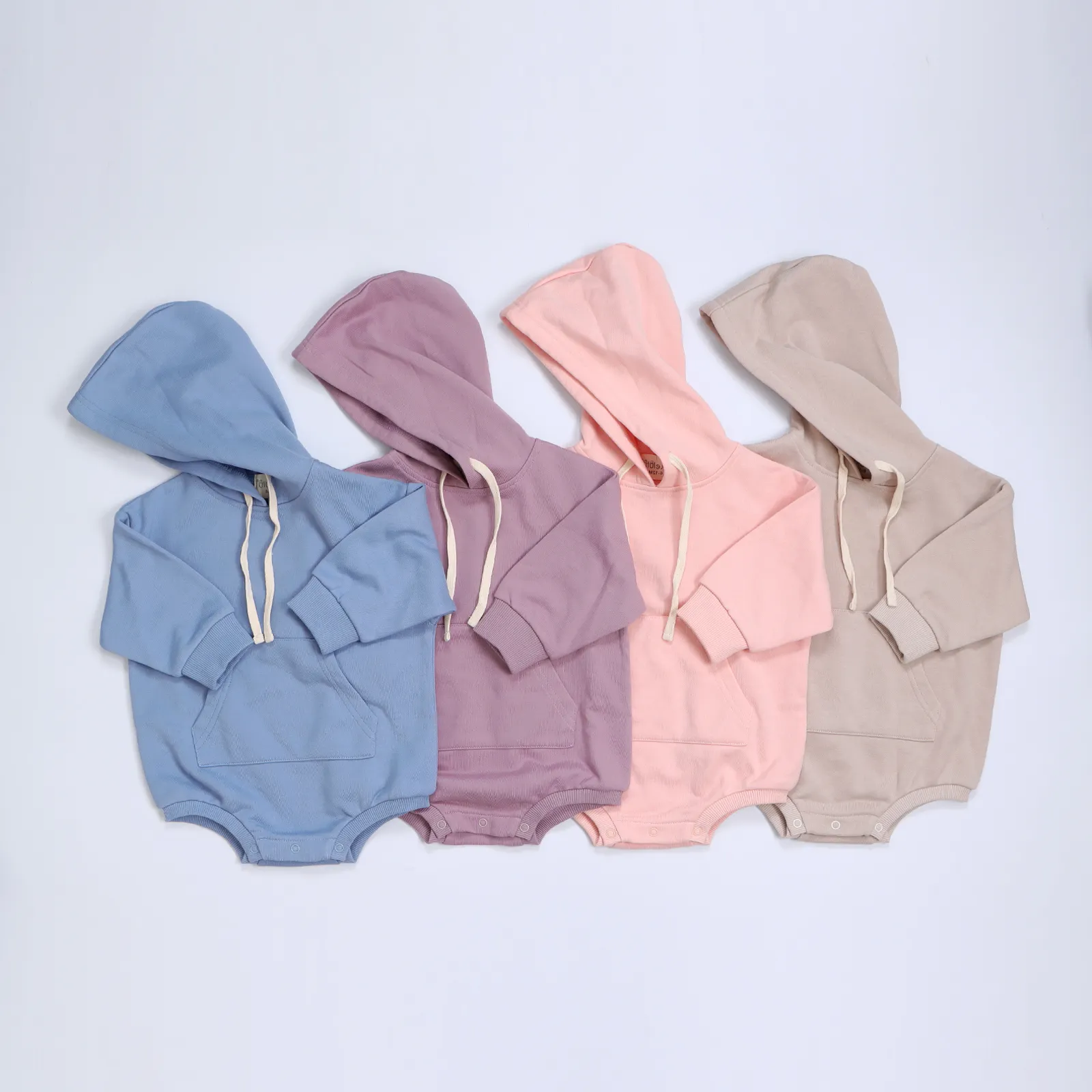 Vêtements de luxe pour bébé Épaule tombante Oversize Poche kangourou Sweats à capuche et sweatshirts pour tout-petits Tenue pour bébé