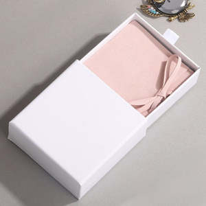 Customized Logo <b>Cardboard</b> Drawer <b>Box</b> Pouch Drawstring Closure Hot Sale Ring Earring Jewelry <b>Box</b> New Luxury Necklace Bracelet <b>Box</b> - Product Image 3
