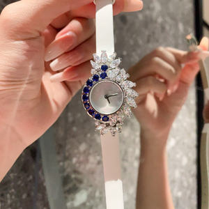 Reloj de pulsera automático de lujo con esfera de diamante de cristal de zafiro de 26mm estilo correa de cuero de cuarzo de acero inoxidable - Product Image 5