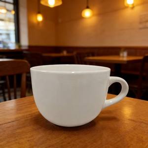 Fabricants de tasses à soupe en porcelaine blanche, tasses à soupe bon marché avec poignée, tasses à café en porcelaine blanche unie - Product Image 3