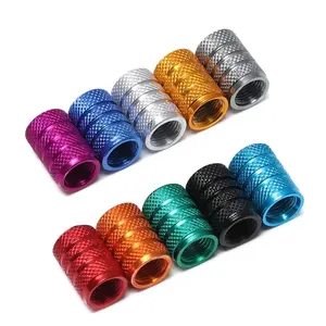 Pneu de carro Válvula Rim serrilhado Roda Stem Caps Schrader Bike Tire Valve Caps Capa Poeira