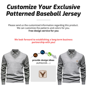 เสื้อสเวตเตอร์คอวี แขนยาว ติดกระดุม สไตล์เสื้อเชิ้ต ผ้าเนื้อนุ่ม สกรีนโลโก้ได้ตามต้องการ สำหรับผู้ชาย - Product Image 4