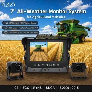 <span class=keywords><strong>Kit</strong></span> <span class=keywords><strong>de</strong></span> Cámara con Monitor para Vehículos <span class=keywords><strong>de</strong></span> 7 Pulgadas IP69K para Cosechadoras Agrícolas OEM - Product Image 1