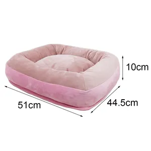Yangyangpet Luxury Pink Vacuum Soft Square Warm Approved Dog Pet Bed