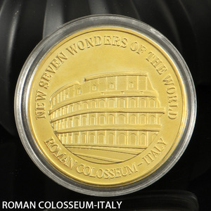 Médaille commémorative en métal plaqué or avec impression UV en relief 3D, sculpture d'ombre, thème patriotisme, Sept Merveilles du Monde, Colisée de Rome - Product Image 5