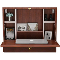 Bureau d'ordinateur portable pliable à monter au mur, tiroir et étagère de rangement pour la maison
