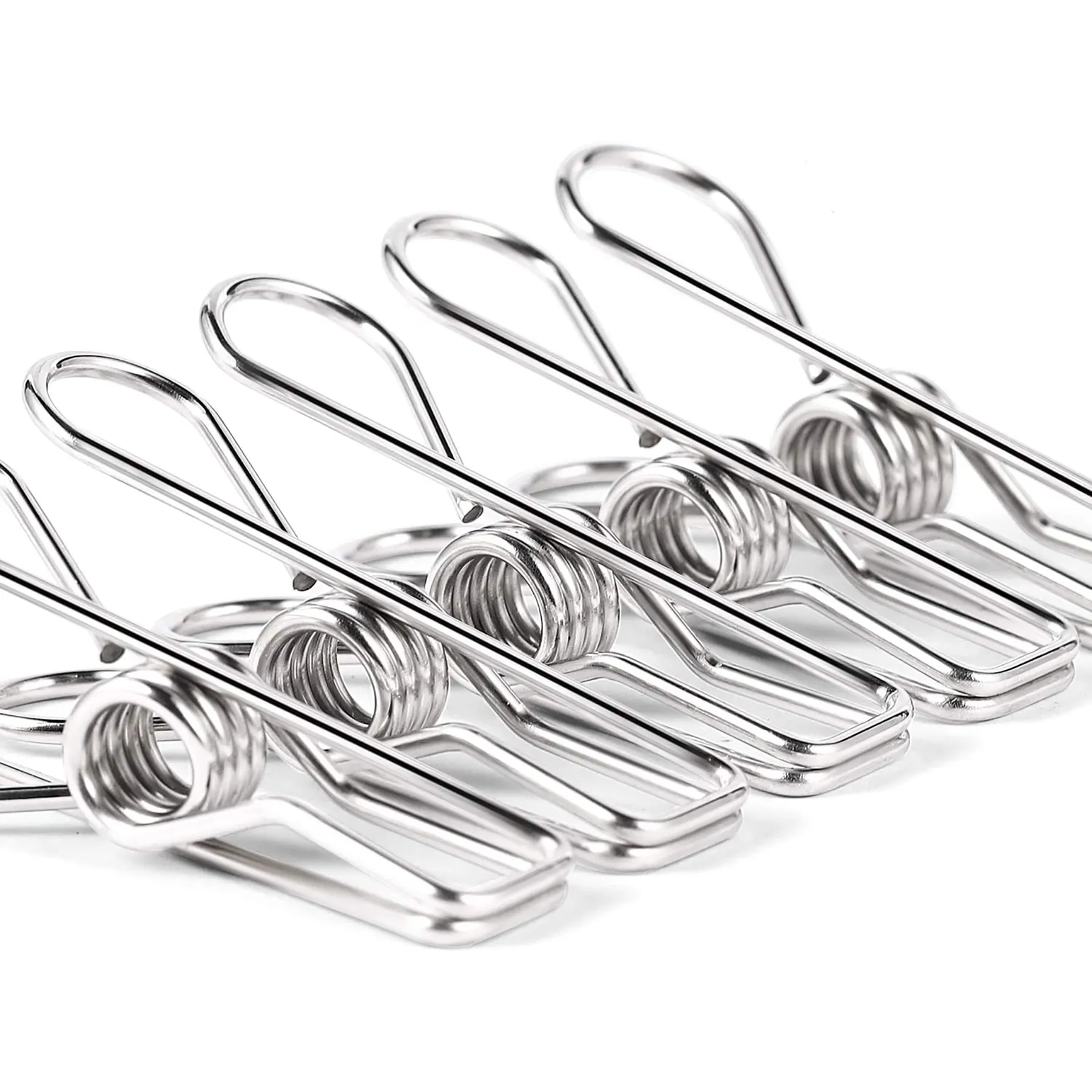 Multipurpose Stainless Steel Clothespins Spring Clips Drying Pegs Clamps For Clothesline Outdoor Kitchen Food Bag Clips
