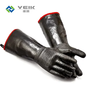 Brandwerende Hittebestendige Koken Ovenwanten Roker Lange Mouw Waterdichte Olie Slip Neopreen Barbecue Mitts