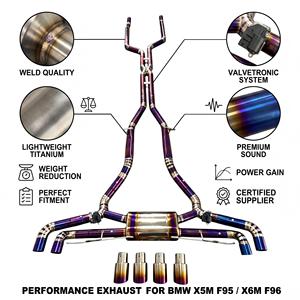 ท่อไอเสียแบบ Catback วาล์วควบคุมเสียง Vortex Purple TA1 ไทเทเนียมประสิทธิภาพสูง เชื่อมด้วยวิธี TIG สำหรับ X5M F95 X6M F96 S63 4.4T V8 ปี 2020-2025 แบบติดตั้งโดยตรง - Product Image 1