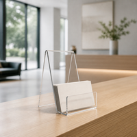 Support de présentation en acrylique transparent personnalisé, en forme de L incliné, pour magasin de détail, bureau, menu, porte-photos, vente en gros OEM
