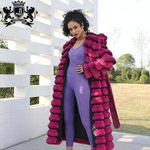 <span class=keywords><strong>Abrigo</strong></span> Largo con Capucha de Piel Sintética de Chinchilla de Primera Calidad para Mujer Janefur, <span class=keywords><strong>Abrigo</strong></span> de Piel Sintética de Chinchilla con Cinturón para Mujer - Product Image 5