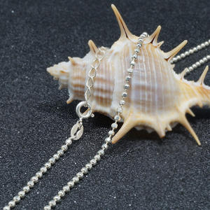 ホット販売ジュエリー925スターリングシルバーイタリアリンクチェーンカスタム1MM-2.5MMラウンドビーズ調節可能なチェーンネックレスファッションジュエリー - Product Image 5