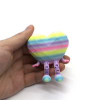 Vashine 3D-geprint Valentijnsdag cadeau decoratie actiefiguur liefdevolle hartpop Valentijn 3D-geprint flexibel kristallen speelgoed