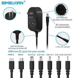 Simsukian SK03T 24v 1a Adaptor 110v Input Ul Power Adapter Adapter12v2a