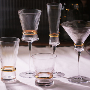 Tasses en verre créatives OEM décoration en gros avec ensemble de tasses à vin de fête or tasses - Product Image 3