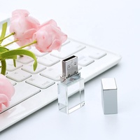 Flash Drive Usb kristal transparan persegi panjang asli Usb Flash Drive hadiah pernikahan Pen Drive