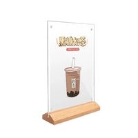 Offre Spéciale acrylique porte-carte Menu cadre photo élégant présentoir en bois pour restaurant ou bar