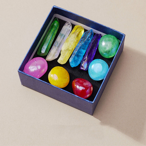 Set Combinato di Sette Colonne Esagonali di Pietre Energetiche Chakra, <span class=keywords><strong>Obelisco</strong></span> Energetico in Cristallo di Quarzo, Esemplare Minerale Reiki, Confezione Regalo per la Guarigione - Product Image 6