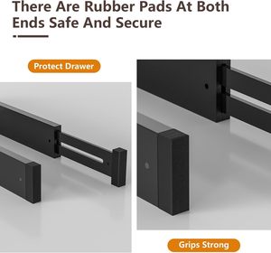 Vente en gros 4 pièces de séparateurs de tiroirs en bambou extensibles, ensembles d'organisateurs, séparateurs d'armoires réglables de bonne qualité pour la <span class=keywords><strong>cuisine</strong></span> et la chambre à coucher - Product Image 3