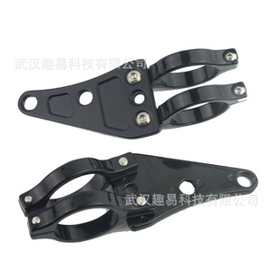 Motorcycle Turn Signal Light Mounting <b>Bracket</b> 41mm Fork Diameter <b>Black</b> Front Replacement Part - Product Image 1