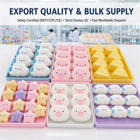 Coffret Cadeau de Jouets Squishy Alimentaires Kawaii Cinq Pièces – Ensemble de Personnages Mignons Fruits et Fromages avec Emballage Fenêtré – Vente au Détail et en Gros