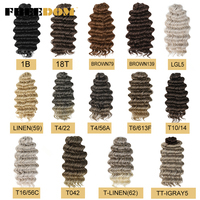 Extensions de cheveux tressés MANASI en fibre haute température, torsadées, bouclées, teintes, 16/24 pouces, ondulations profondes, pour tresses blondes et brunes