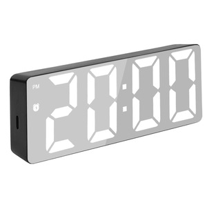 Led Mirror Electronic Alarm <b>Clock</b> Large Screen Digital Display Desktop <b>Clock</b> With Temperature And Snooze Function For Student - Product Image 2