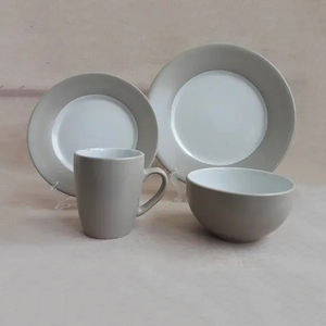 Juego de cena a granel barato, gres 16 piezas Juego de cena con borde de color, compras - Product Image 2