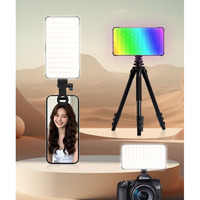 Lampe LED portable à trois températures de couleur, mini éclairage vidéo avec pince pour téléphone, idéale pour les selfies, le streaming en direct et les vlogs en studio