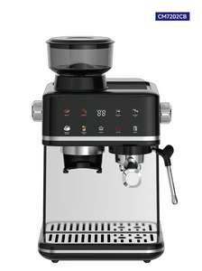 Cafetera de acero inoxidable para espresso, máquina de capuchino con manómetro y vaporizador de leche - Product Image 5