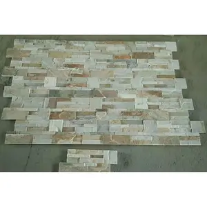 Vendita calda multicolore cultura pietra ardesia Naturale rivestimento della parete, A Buon Mercato Backsplash Piastrelle di Pietra, Naturale pietra del paesaggio Piastrelle