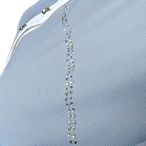 Camisa de montar de punto de verano más Popular para decoraciones con logotipo de diamante ecuestre Botón de diseño de retazos Transpirable OEM/ODM - Product Image 3