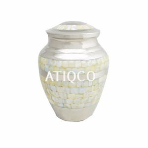 Urna funeraria de cremación de Metal de aluminio sólido, último y moderno Tarro Blanco, ataúd de recuerdo, tarro funerario conmemorativo para cenizas humanas para adultos - Product Image 5