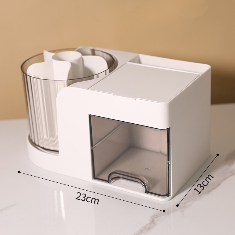 Multifunctional jewelry box - white, two drawers [with mirror]