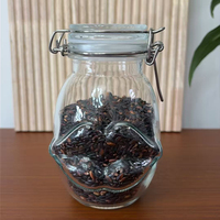 Nuevo Recipiente de Vidrio de 390 ml (13 oz) con Tapa Hermética a Prueba de Fugas, Libre de BPA, para Granos de Café, Postres, Azúcar, Bocadillos, Regalos DIY