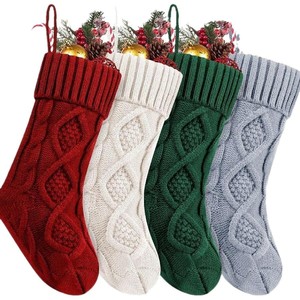 Winter Cable Knitted <b>Christmas</b> <b>Stocking</b> Custom Design Gift Socks Xmas Tree Hanging Decoration <b>Christmas</b> <b>Stockings</b> 2025 - Product Image 1