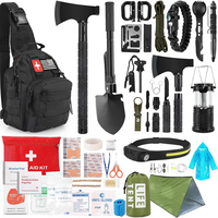 Kit de survie d'urgence de 268 pièces, trousse de premiers soins avec sac bandoulière pour la randonnée, la chasse, cadeau de Noël pour les hommes, les pères