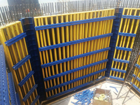 Panneau de coffrage en acier réutilisable jaune WACO H20 simple face, type fixe horizontal industriel pour ancrage de tirants de quai de barrage