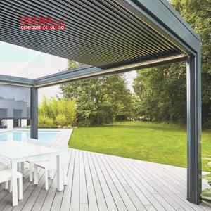 Pérgola de Aluminio <span class=keywords><strong>con</strong></span> Lona Acrílica Motorizada, Protección UV <span class=keywords><strong>con</strong></span> Control Remoto, Garantía de 10 Años, Pérgola Retráctil para Exteriores - Product Image 1