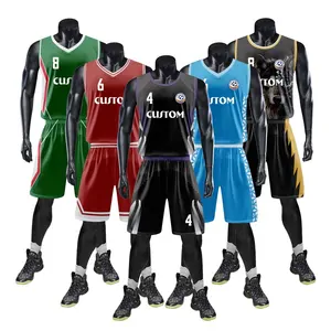 Odm OEM camisetas de baloncesto baratas sublimación personalizada camiseta de baloncesto para hombre de gran tamaño Rojo Negro camiseta de uniforme de baloncesto ZL1407