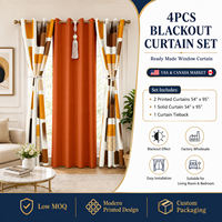 Lot de 4 rideaux occultants à œillets prêts à poser pour salon et chambre à coucher