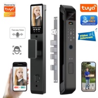 Serrure de porte intelligente en alliage d'aluminium avec empreinte digitale, carte, mot de passe, déverrouillage cloud, Wi-Fi activé, sécurité de niveau C pour portes en bois/laiton