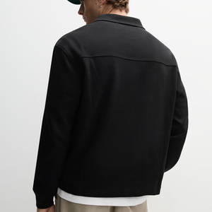 <span class=keywords><strong>Felpa</strong></span> Premium da Uomo Personalizzata <span class=keywords><strong>con</strong></span> Colletto <span class=keywords><strong>Polo</strong></span>, Maniche Lunghe e Tasca sul Petto - Product Image 2