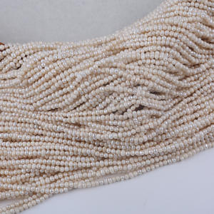 Promotion pour perles d'eau douce naturelles plates de 3 à 3,5 mm, accessoires de collier DIY, fabricant source de Zhuji, vente en gros de perles en vrac - Product Image 5