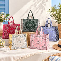 Sac fourre-tout brodé Paisley grande capacité style western pour femme, sac à main de cowgirl, sac à main de style campagnard