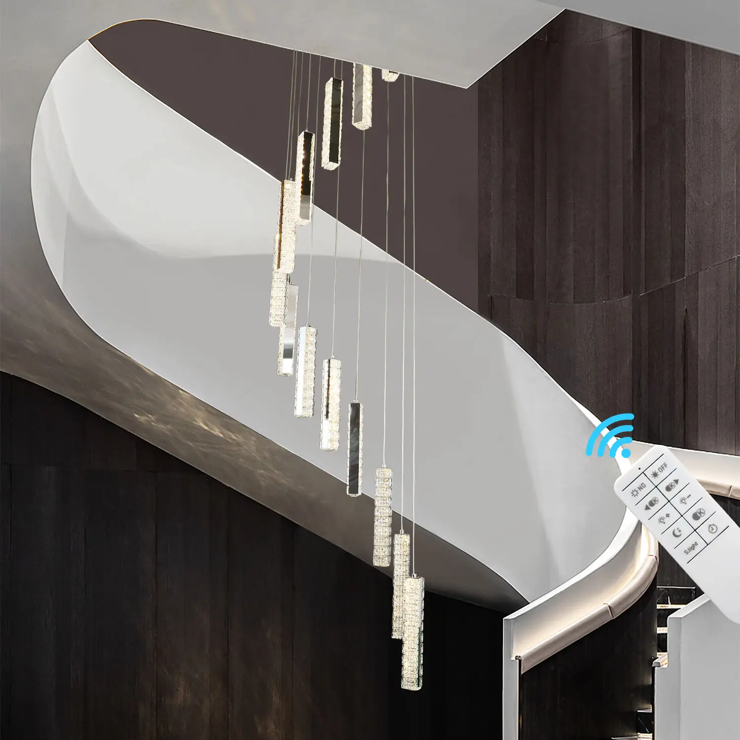 Moderner Kronleuchter Kristall Regentropfen Kronleuchter Duplex Dachboden Hängelampe Esszimmer Pendel leuchte Led Treppe Kronleuchter