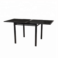 Extension de table pliante et extensible, avec mécanisme à dessus en verre