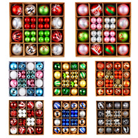 Lot de 40 Boules de Noël de 6 cm, Décorations pour Sapin, Rouge, Vert et Doré