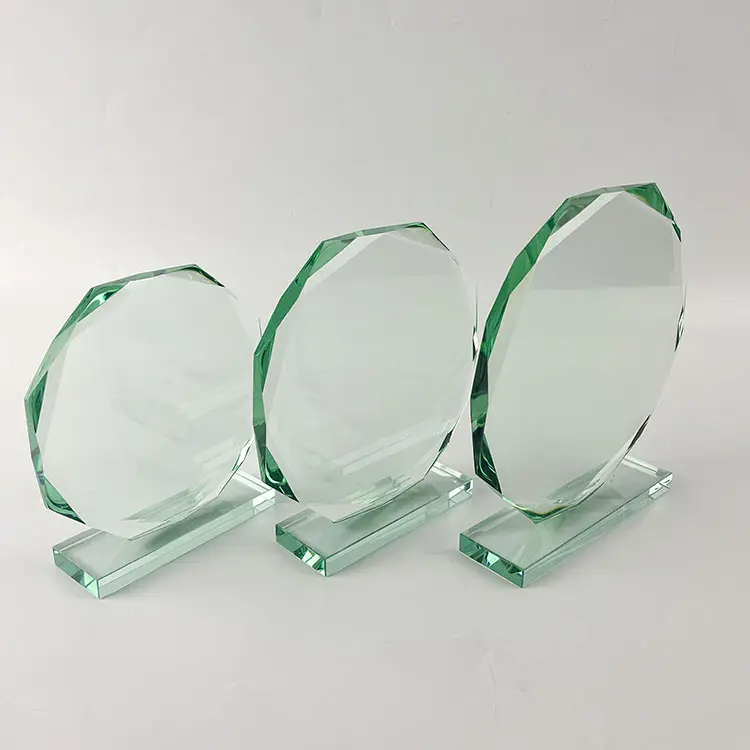 Octagon shape Jade Glass awards trophy MH-J0415