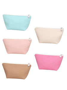 Bolsa de Cosméticos Portátil Tejida con Cierre, Estuche de Maquillaje, Neceser de Viaje, con Logotipo Personalizado, Empaque para Regalo - Product Image 4